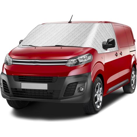 Couverture Pare Brise Voiture Hiver pour Citroen Jumpy Dispatch Expert Scudo Vivaro 2016-2023, Anti Givre Neige Glace Soleil Housse de Protection de Pare-Brise Avant de Voiture (1/5)