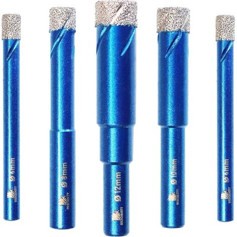 Forets Mèches Diamant Carrelage 6 6 8 10 12mm - Foret Céramique pour Porcelaine,Céramique, Granit,Carrelage(5 Pièces) (1/4)