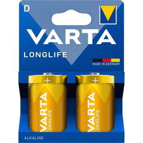 Longlife Alkaline Batterie D - LR20 (Kartonblister 2 Stück) ø34,2 x 61,5 mm