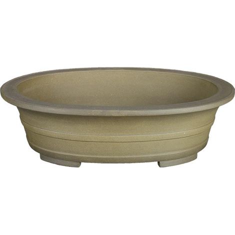 Vaso per bonsai ovale in gres 40x30,5x10 cm - SM012