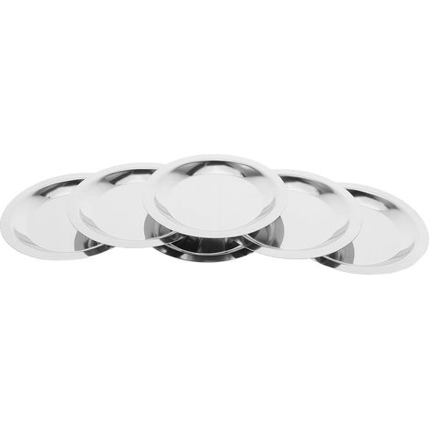Lot de 6 dessous de verre argentés en acier inoxydable