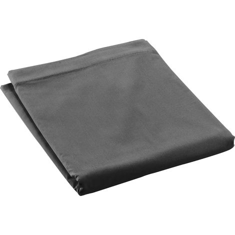 Promo Linge - Drap Plat Percale - 100% Coton - Certifié Oeko-TEX r - anthracite - 300x240 cm