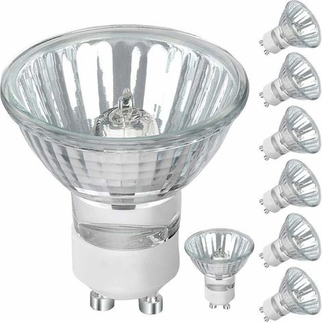 Ampoule halogène GU10, ampoule gu10 à intensité variable 50W 230V, 500lm blanc chaud 2700K, pour éclairage d'armoire, éclairage d'affichage (8 pièces) (1/5)