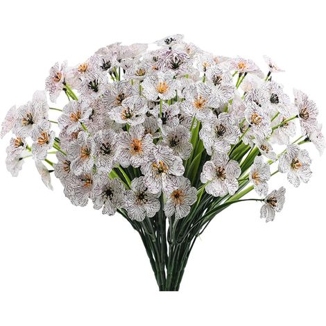 10 Fleurs artificielles, plantes réalistes, fleurs artificielles aux couleurs résistantes pour fenêtres, patios, vérandas, jardins et décorations extérieures (1/5)