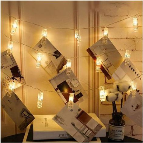 Guirlande lumineuse LED avec pinces photo, guirlande lumineuse avec pinces photo 3M 20 A (1/4)
