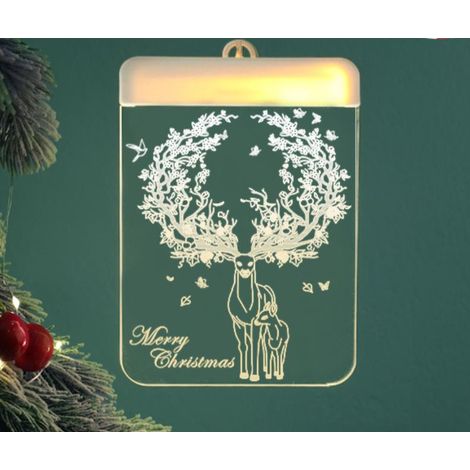 Décoration de la lampe de Noël à l'extérieur Noël, pendaison de la lampe de l'arbre de Noël 3D, décoration de la Chambre de l'arbre de Noël à l'intérieur et à l'extérieur avec la Couronne de l'arbre d
