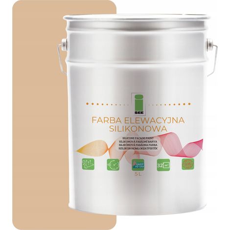 VERNICE PER FACCIATE AL SILICONE BEIGE 5L PERMEABILE AL VAPORE + ANTI-ALGA (1/5)