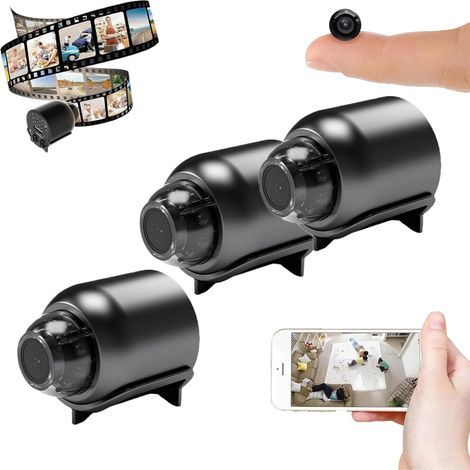 Convient aux mini-caméras Lookasong, caméras sans fil 4G/WiFi avec vision nocturne, HD 1080p, convient à la sécurité de la maison/voiture/bureau (pack de 3), compatible avec Topmartaz. (1/2)