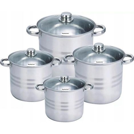 Batería de cocina Royalty RL-SP8 acero inoxidable 6,5L a 12,5L