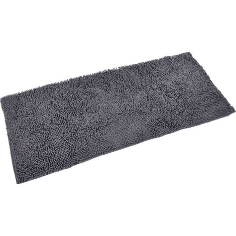 Tapis de bain antidérapant en chenille courte, absorbant, 50×120 cm, pour salle de bain, baignoire, et rebord de lit en chambre (1/5)
