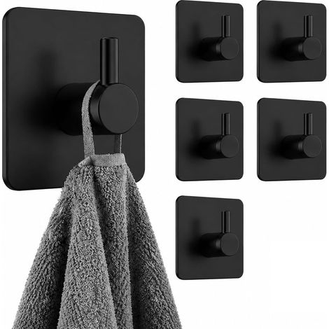 Crochet Adhesif Mural, Antirouille Et Imperméable, Accroche Tableau Sans Percer, Paquet De Six, Porte Manteau Mural, Amovible sans laisser de résidu collant, Patere Murale (1/5)