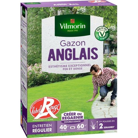 VILMORIN Englischer Rasensamen, 1 kg, 40 m² VILMORIN