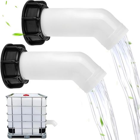 2 pièce Raccord de Vanne IBC,Réservoir d'eau Bec de Robinet,Adaptateur de bec de sortie de réservoir,Convient aux raccords de vidange des réservoirs IBC blancs (1/5)