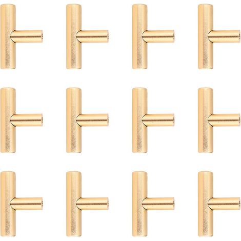 Lot de 12 poignées de tiroir dorées pour commode, armoire et cuisine. (1/2)