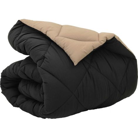 Winter Duvet Black and Taupe 135 x 200 cm Microfiber (1/5)