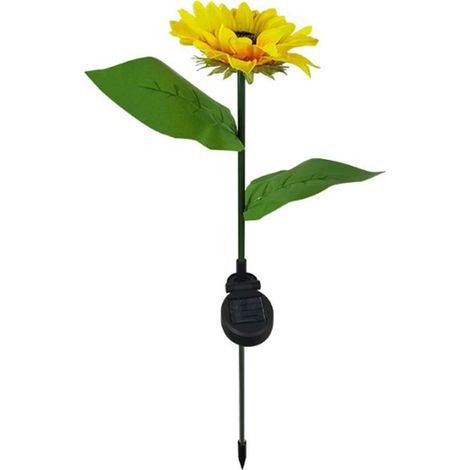 Luminaire Solaire Jardin - Lumière de Tournesol Extérieure Étanche avec Panneau Solaire Polycristallin - 1,2 V - 800 mAh - Pour Jardin, Cour, Terrasse - 1 Pièce (1/5)