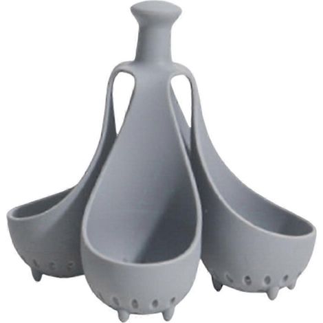 Cuiseur à œufs vapeur en silicone 4/6 trous, résistant aux hautes températures, pour une cuisson rapide. Poignée anti-brûlure, facile à nettoyer, support à œufs 4 compartiments. (1/5)