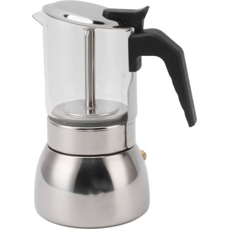 Cafetière en acier inoxydable à double valve, 300 ml, résistante aux hautes températures, multifonctionnelle, portable, pour un usage domestique et commercial. (1/5)