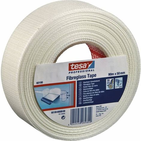 Tesa 60101-00001-00 Professional Nastro Rete in Fibra di Vetro per Cartongesso 45 m x 50 mm colore Bianco (1/4)