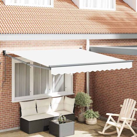 Toldo Manual Blanco 3 x 25 m Poliester y metal (1/5)