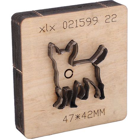 Stanzform für Leder, Hundemotiv, aus legiertem Stahl, mit Holzplatte für DIY-Bastelarbeiten (1/5)