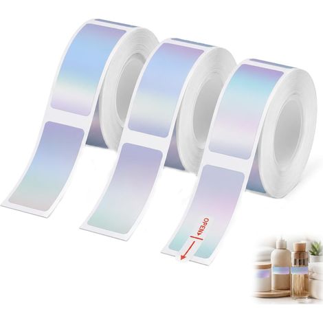 3 Rolls of Self-Adhesive Thermal Labels 12 x 40 mm, Rolls for Thermal Printers, Compatible with S001, BPA Free, Water and Scratch Resistant, for Office, Kitchen (1/5)
