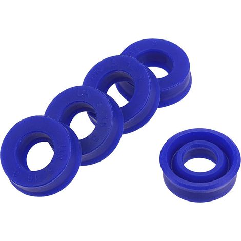 5 joints radiaux d'arbre UN, joints d'huile en PU pour vérins hydrauliques (bleu, 8 mm ID x 16 mm OD x 6 mm de largeur) (1/5)