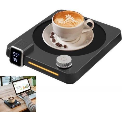 Chauffe-Tasses - Thermostat Intelligent - 9 Réglages Température 40 À 80 °C - Arrêt Automatique Après 4 Heures - 1 Pièce