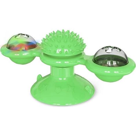 Moulin à vent chat jouet tourne-disque taquiner jouet pour animaux de compagnie chatouiller chatons brosse à cheveux amusant (1/4)