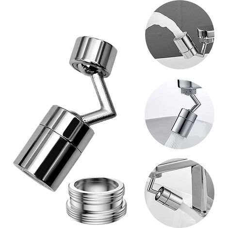 Bec de robinet filtre universel 720° rotatif, sortie d'eau étanche avec double joint torique, oxygénation (1/5)