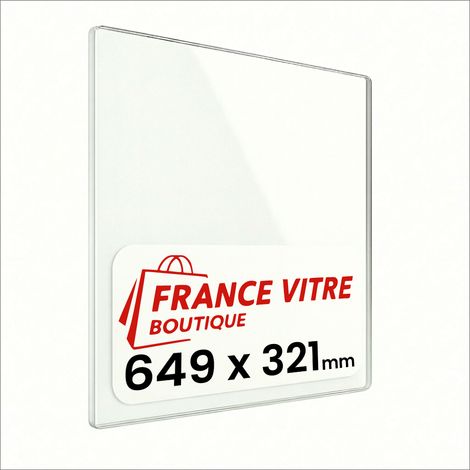 649 x 321 x 4 mm - Vitre de cheminée pour insert et poêle à bois - verre de rechange - France Vitre - jusqu'à 800°C - 321 x 649 x 4 mm (1/5)