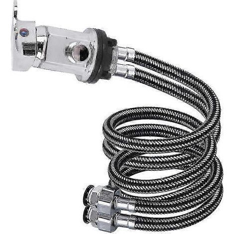 Robinet mitigeur de douche chromé pour caravane, camping-car et fourgon aménagé, sortie 1/2" avec raccord rapide de 1500 mm pour tuyaux
