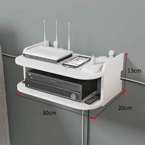 Support de rangement mural en aluminium T1 pour mini PC et lecteur DVD, étagère de routeur de botier TV, déc (1/4)