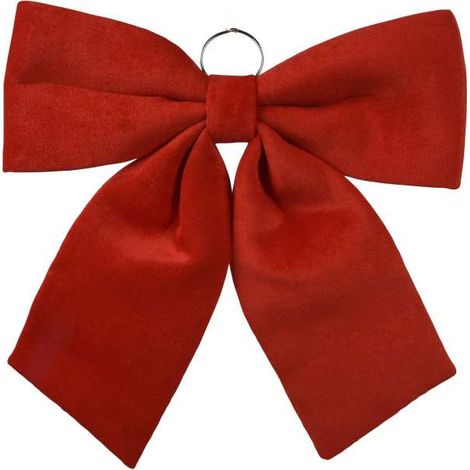 Fiocco Natalizio Rosso 48x52 cm in Poliestere con Anello