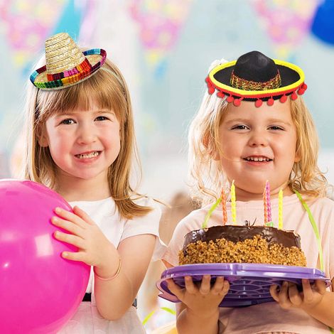 Set mit 3 Mini-Stirnbändern im mexikanischen Stil für Kinder, Erwachsene und Haustiere Partyaccessoires für Karneval, Halloween und Geburtstage zufällige Farbe 15 x 15 x 5 cm Beutel (1/5)