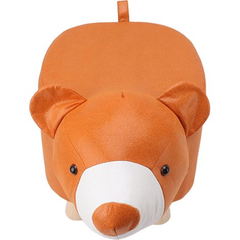 Ein bezaubernder, tierförmiger Hocker mit weicher Polsterung und rutschfesten Füßen. Ein kleiner Hocker für Kinder und Erwachsene. Ein kleiner Teddybär. (1/5)
