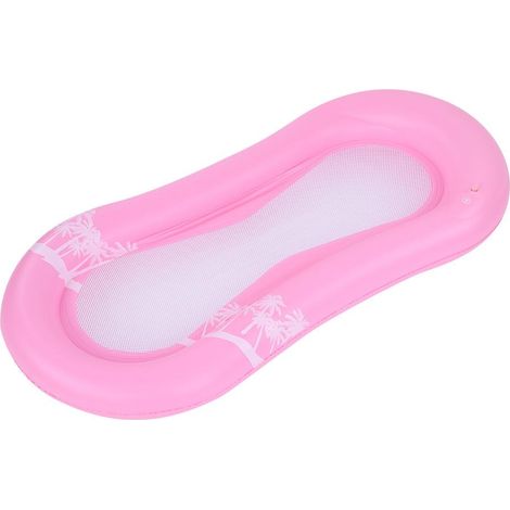 Matelas Flottant Aquatique Gonflable pour Piscine et Lac, Détente en Plein Air, avec Coussin Intégré, Rose-KZQ (1/2)
