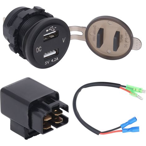 Chargeur double USB pour moto avec relais, résistant à l'eau, haute Performance, DC12V, pour 650 2014 à 2020 (1/5)
