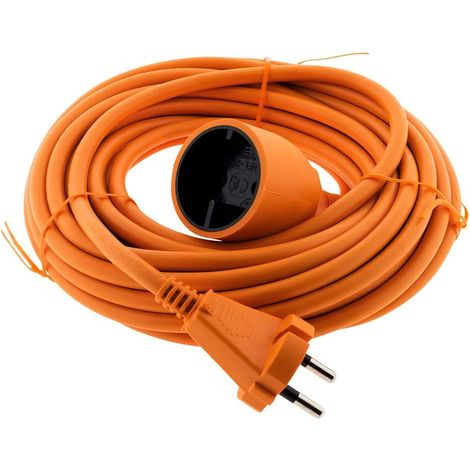 Rallonge Électrique Extérieure 10m Orange Câble 2x1,5mm² 16A Robuste pour Jardin et Bricolage Usage Intensif (1/2)