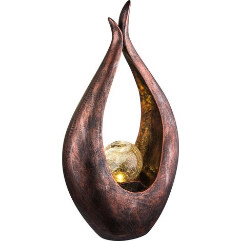Globo – Lampe solaire extérieure en verre et plastique bronze – IP44 – 50 cm – Éclairage d'ambiance – 33468