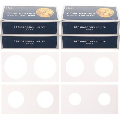Lot de 4 Boîtes de Pinces à Monnaie Pratiques en Papier Blanc, Protège-pièces Professionnel Compatible Pièces Commémoratives et Billets, Résistance à L'oxydation (1/5)