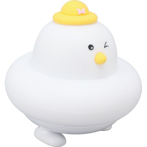 Veilleuse LED en forme de poussin mignon, 2 couleurs d'éclairage blanc chaud et blanc, lampe LED USB en silicone pour enfants (1/5)