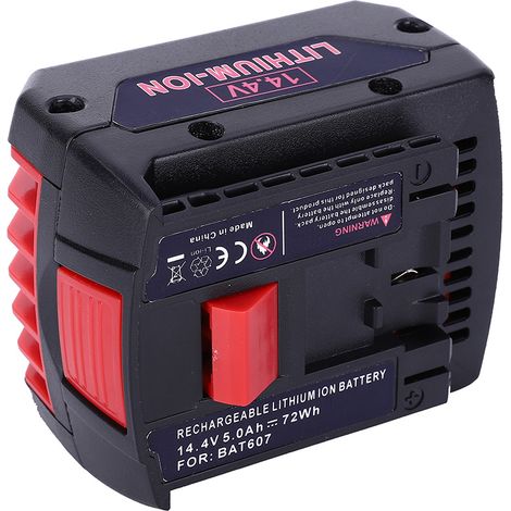 Batterie Lithium-Ion 14,4V 5000mAh Rechargeable pour Perceuse Visseuse Sans Fil Bosch, Compatible BAT607, Outil Électroportatif, Haute Capacité (1/5)