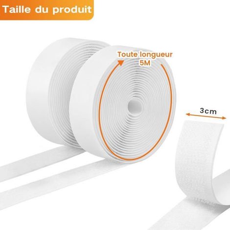 Ruban Scratch Double Face - 30 mm x 5 m - Pour Fixation Réutilisable Sur Mur Verre Plastique Tissu - 1 Pièce (1/5)