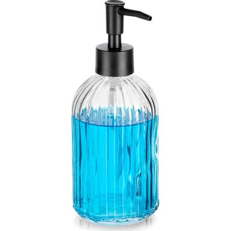 Dispensador de jabón líquido de vidrio para baño, 400 ml. (1/5)