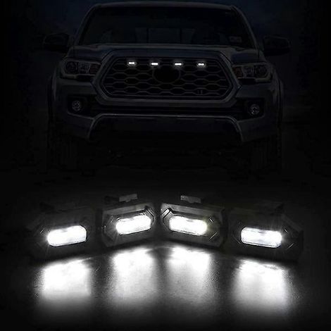Satz mit 4 LED-Frontgrillleuchten, kompatibel mit Toyota Tacoma Raptor TRD Off Road Sport 2020-2021, gelbe Außenbeleuchtung (1/5)