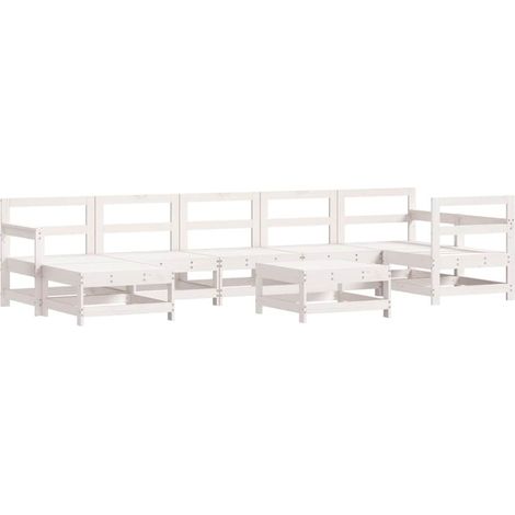 Maison Exclusive - Set Salotto da Giardino 8 pz in Legno Massello di Pino Bianco (1/5)