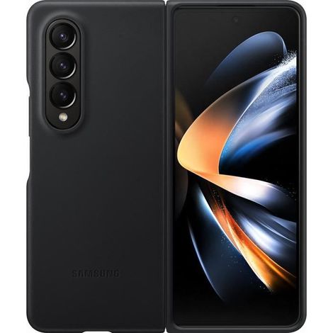 Etui en cuir veritable pour samsung galaxy z fold4 noir (1/3)