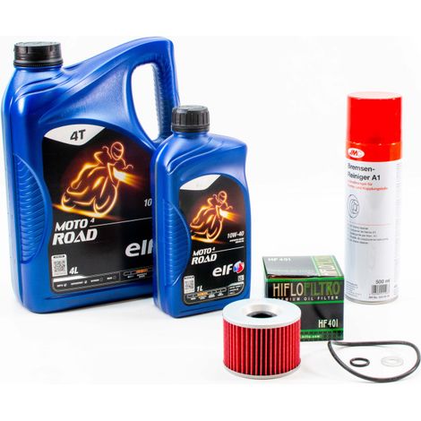 Kit Entretien Vidange pour KAWASAKI ZEPHYR 1100 de 1992 à 1996 - ELF  MOTO 4 ROAD 10w40 5L