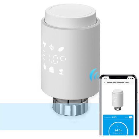 Vanne de régulation de température intelligente à économie d'énergie Zigbee, contrôleur de température intelligent à commande à distance par téléphone portable (1/5)